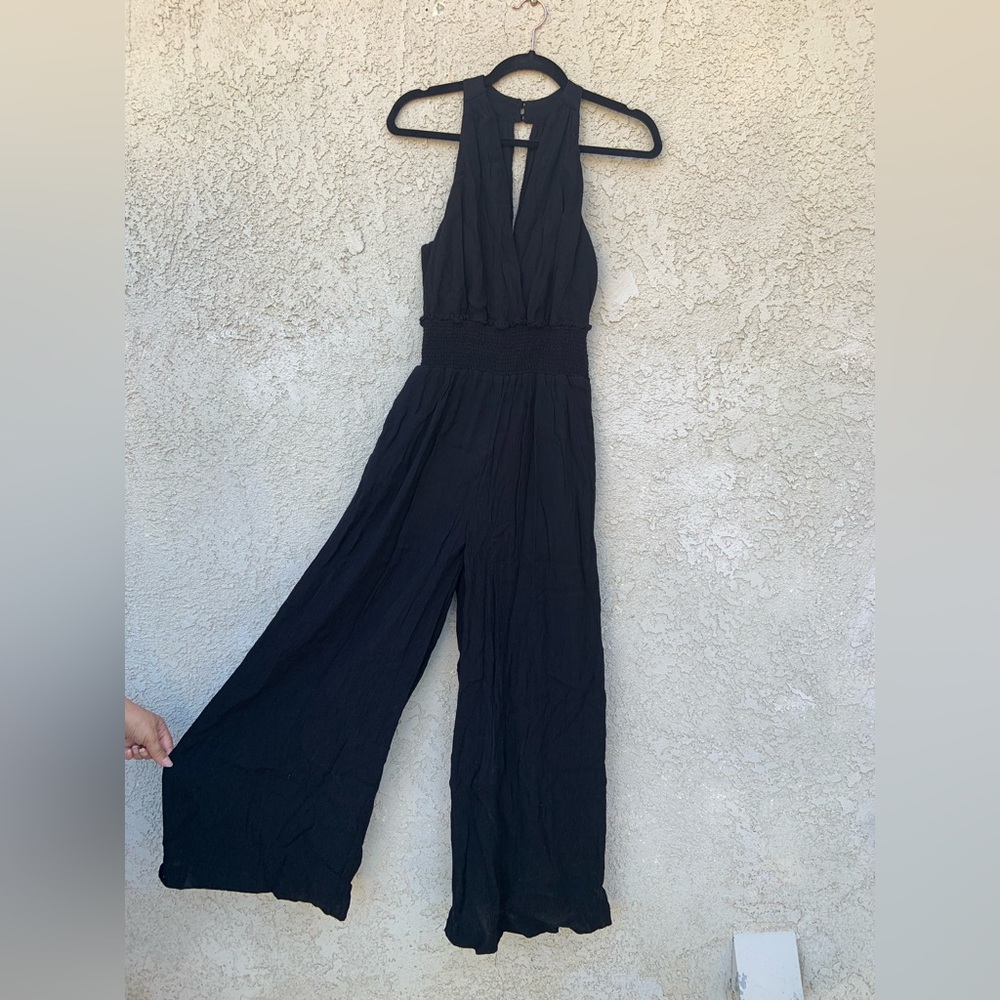 NWOT Anthropologie Black Bionda Plisse Jumpsuit - Picture 10 of 11